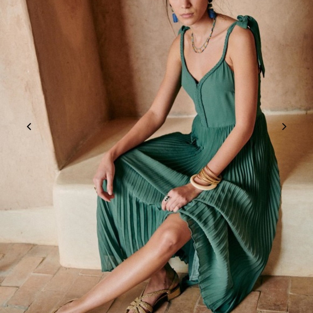 Sezane Nella Dress Size XL in Sage Green
